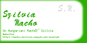 szilvia macho business card